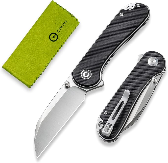 CIVIVI Pocket Knife - Elementum Folding Knife with 2.97'' Nitro-V Wharncliffe Blade G10 Handle Ideal for Outdoor EDC Gift C18062AF-1