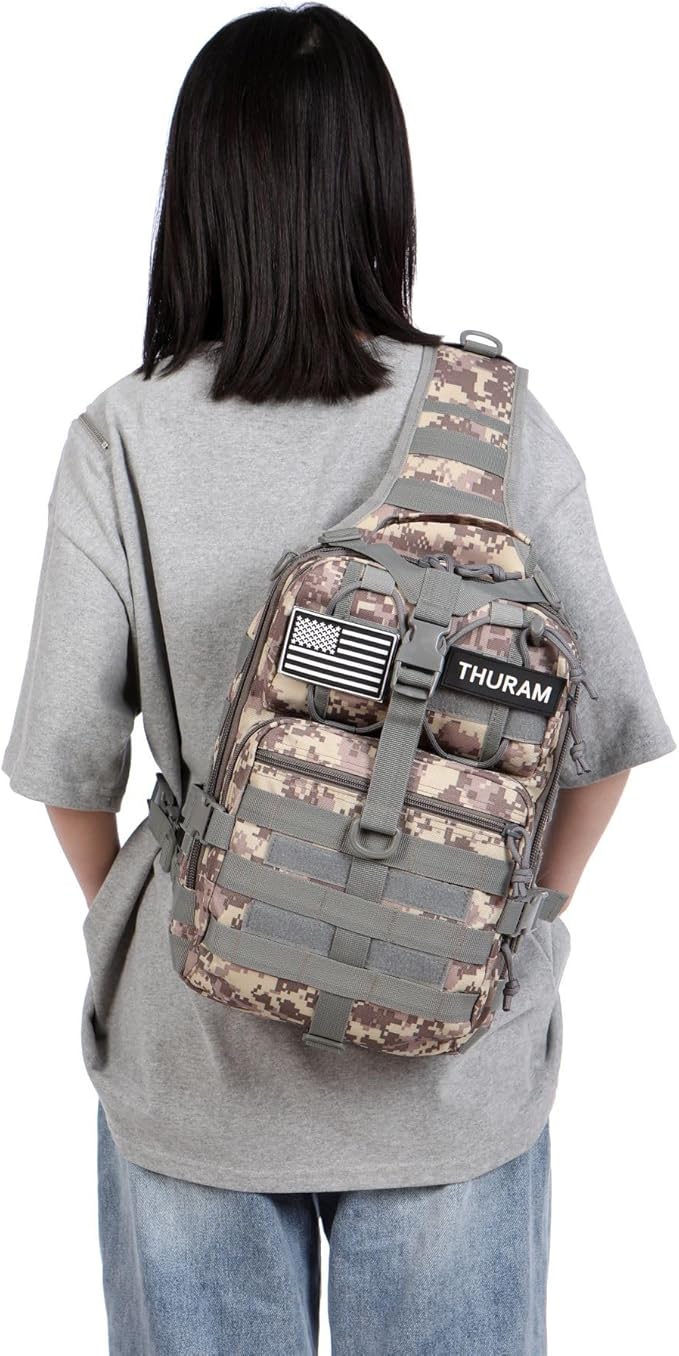 Outdoor Tactical Bag Fishing Military Sport Bag Pack Sling Shoulder Backpack for Every Day Carry (ACU)