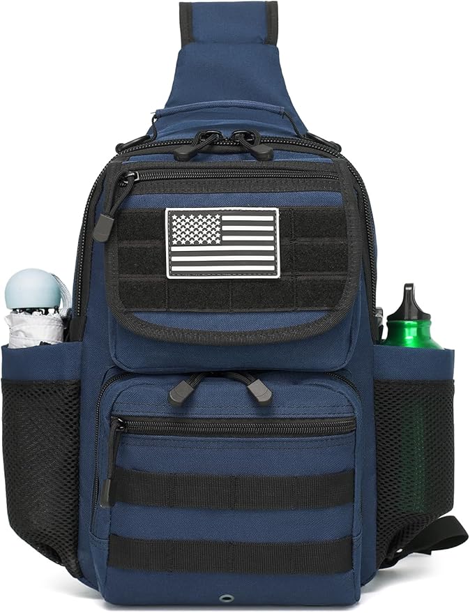 ATBP Tactical Crossbody Bag Holster Shoulder Backpack 6 Elastic Slots Water Bottle Holder Carrier Accessories Pouch 15L