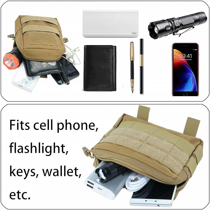 4 Pack Tactical Molle PouchesMolle Backpack AttachmentsSmall Tactical Pouch for Backpack