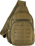 Tactical Crossbody Bag With Water Bottle Holder MOLLE Sling Pack EDC Tool Handbag for Men for Travel Daily Commute