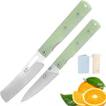 Miki 2 piece set 440A stainless steel Blade Japanese pocket folding Chef knife peeling utility knife fruit knif g10 Handle Camping BBQ trip Outdoor Portable kitchen knife