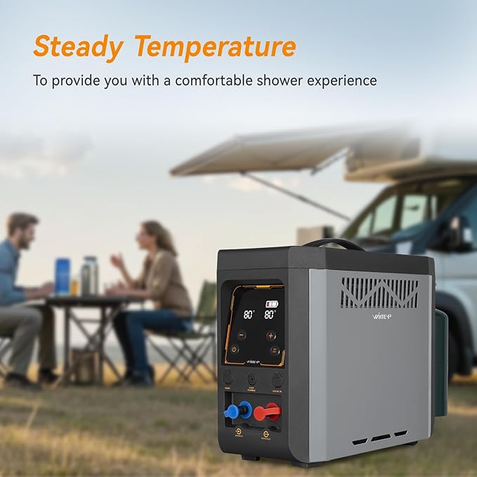 GPT3U Portable Propane Water Heater for Camping – Instant Hot Water Battery Powered Outdoor Tankless Shower Constant Temperature Safe for RV Beach Outdoor Adventures
