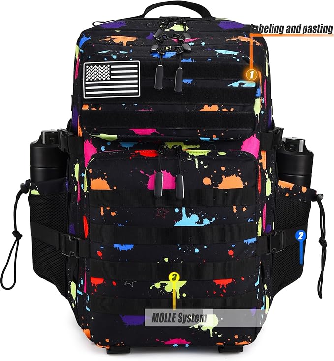 45L Tactical Backpack for Men Women Military Assault Pack with MOLLE Large 3 Day Bug Out Bag for Hiking Camping