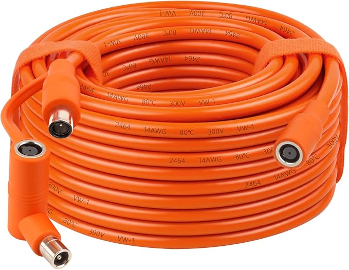 MOOKEERF 14AWG DC 8mm Extension Cable for Solar Panel 50FTDC7909 Solar Panel Cable Female to Male with DC8020 Male Adapter Compatible with AkerGZ YetiBLUETTJackery Portable Power Station - 50 Foot