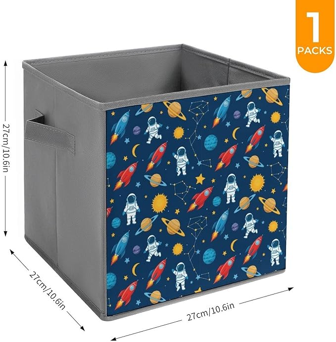 Convenient Closet Organizer Bins Outer Space Pattern Foldable Storage Cubes for Clothes Shoes Neat Storage Solution