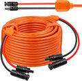 Solar Panel Extension Cable 100FT - MOOKEERF 10AWG+14AWG Solar Wire with Female &amp Male IP68 Waterproof Connector for RV Photovoltaic Systems Home Boat Solar Panels Car