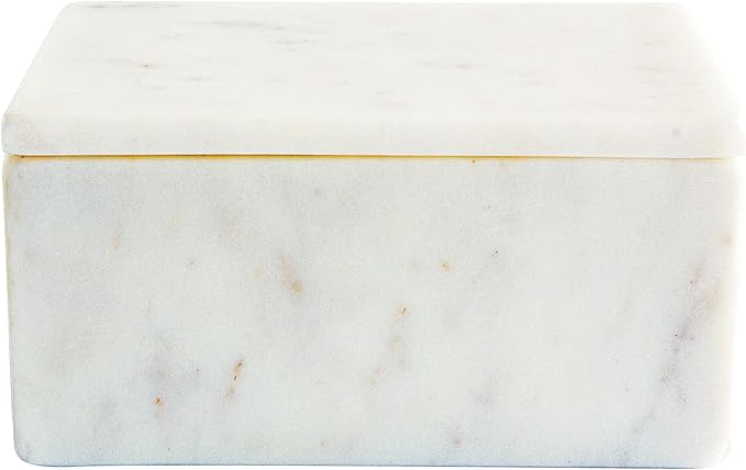 Bloomingville Marble Box Storage Container with Lid White