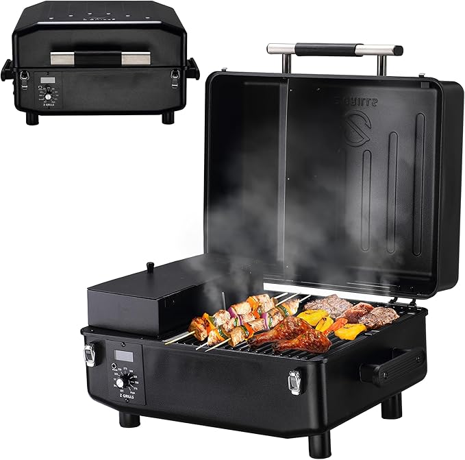 Z GRILLS 2026 200A Table Top Wood Pellet Grill Pellet Smoker with PID V3.0 Controller Meat Probes 202 sq.in Cooking Area Fit for RVs Road Trips &amp Apartments