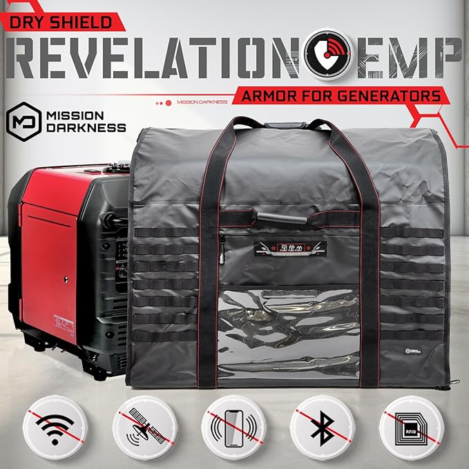 Mission Darkness Dry Shield Revelation EMP Armor for Generators &amp Extra-Large Electronics // Military-Grade Waterproof Faraday Bag for Digital Forensics Preppers EMP CME Solar Flare Protection