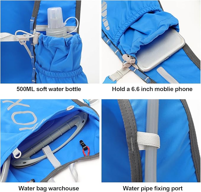 INOXTO Running Hydration Vest BackpackLightweight Insulated Pack with 1.5L Water Bladder Bag Daypack for Hiking Trail Running Cycling Race Marathon for Women Men
