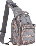 Tactical Crossbody Military Sling Bag Waterproof Oxford Shoulder Bag MOLLE Chest Bag Assault Back Pack One Strap Backpack for Outdoor Camp Hiking Cycling Running ACU Digital