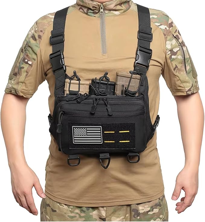 Tactical Chest Pack EDC Chest Bag Utility Molle Chest Rig Fishing Chest Pouch for Daily Life Cycling Camping Hiking