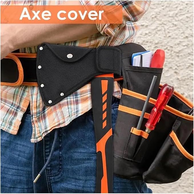 Hatchet Sheath Head Cover Thicken Nylon Small Hatchet with Metal Buckle Waist Hangable Axe for Camping