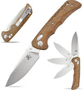 Sitivien ST110 Folding Knife D2 Blade and Micarta Handle Pocket Knife EDC Tool Knife with Pocket Clip for Outdoor Camping Hiking Survival(Brown) …