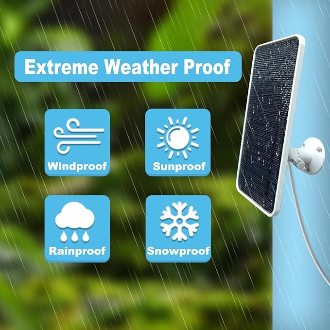 Solar Panel for Arlo Essential/XL Spotlight Cam (1st Gen) Essential 2K/2K XL (2nd Gen3rd Gen) with 13FT Micro USB &amp Type-C Cables 360° Adjustable Aluminum Mount 1 Pack