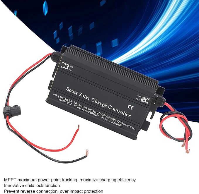 MPPT Solar Charge Controller Electric Vehicle Voltage Regulator 24V 36V 48V 60V 72V - High Efficiency Real Time Display Multi Battery Compatibility