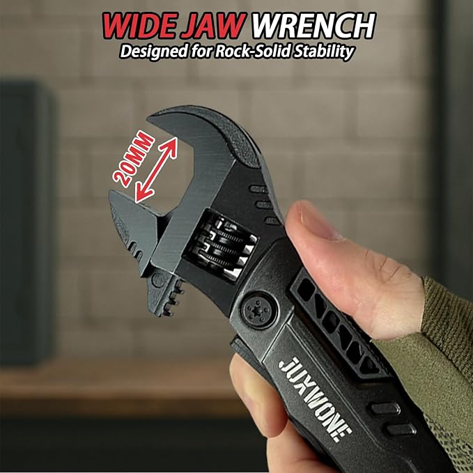 19-in-1 Multitool Wrench – Stainless Steel Adjustable Wrench with Pliers Knife Wire Cutter Saw Screwdrivers – Compact EDC Pocket Tool for Camping DIY Repairs Gift for Men