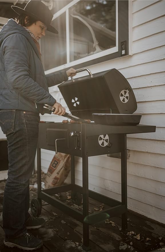 Gas One Charcoal Grill – 24-inch BBQ Charcoal Grill – Charcoal Smoker with Multiple Tier Heat Control – Outdoor Grill for Camping Picnic Patio Backyard Barbecue Outdoor Cooking