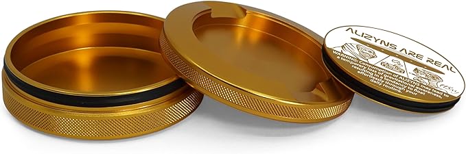 Metal Can | Metal Container for Pouches | Aluminum Used Pouch Storage Tin | Airtight O-Ring Moisture Odor Proof EDC Pocket Tin | The Probe Edition (Gold)