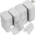 KINJOEK 42 PCS Metal Rectangular Empty Hinged Tins 3.7 x 2.4 x 0.8 Inch Portable Sealed Containers Storage Boxes with Lids for Small items Silver