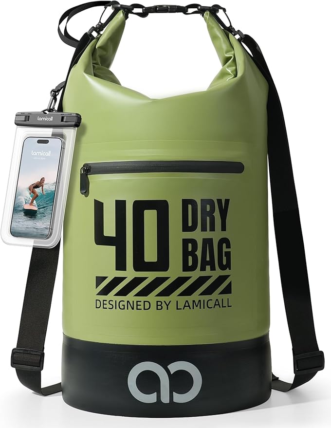 Lamicall Dry Bag Waterproof Backpack - [Durable &amp Floating] 5L/10L/20L/30L/40L Large Water Proof Bag with Waterproof Phone Case for Kayaking River Rafting Lake Float Trip Tubing Essentials