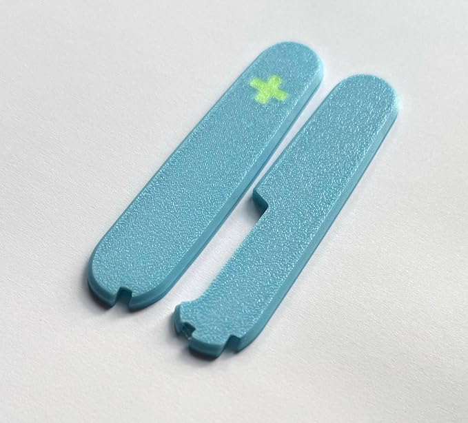 Replacement Covers For Victorinox Scales Plus 91mm Plastic Handles With Toothpick Tweezers And Ballpoint Pen Glow In The Dark (Blue)