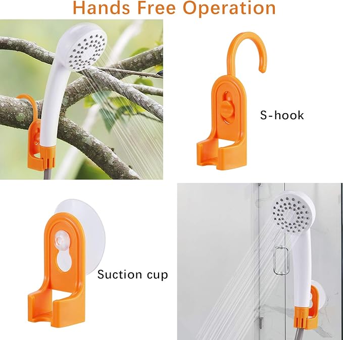 Portable camping shower set 4400mAh batteryself suction shower pumpsuitable for family camping hikingbackpackingbeachpetspumping the water from the bucket into a stable and gentle shower flow