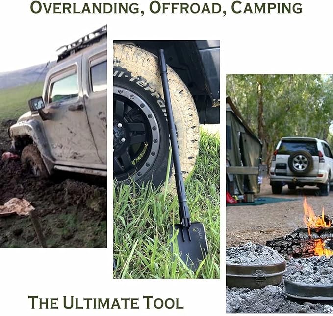 iunio Camping ShovelShovel Folding Portable Multitool Foldable Entrenching Tool Collapsible Spade for Backpacking Trenching Hiking Survival Car Emergency