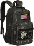 Kids tactical Backpack for Boys School Bag 20L mini Children Backpack for Outdoor Camping Travel (Black CM)
