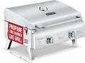 Stainless Steel Gas Grill Dual 10000 BTU Burners 275 Sq.In Cooking Space Push-to-Start Ignition Wind-Proof Lid with Built-in Thermometer Perfect for Camping Tailgates &amp Backyard BBQ Cookouts