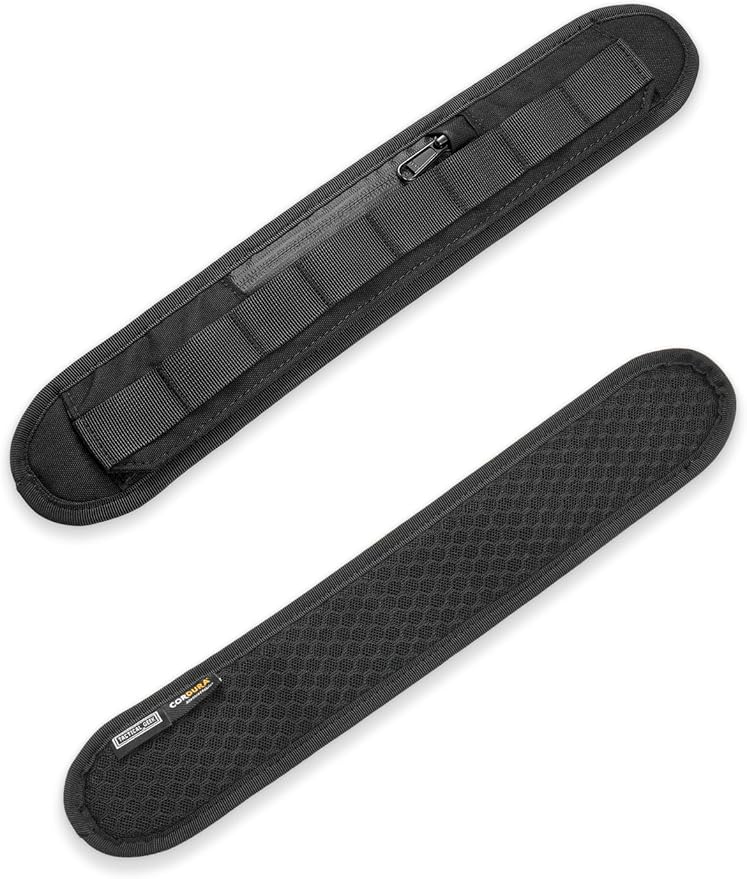 TACTICAL_GEEK TGBelt2 Shoulder Strap Pad Shoulder Strap Cushion Universal Replacement Pad with Zipper Pocket Removable Backpack Strap Pad(Cordura-Black)