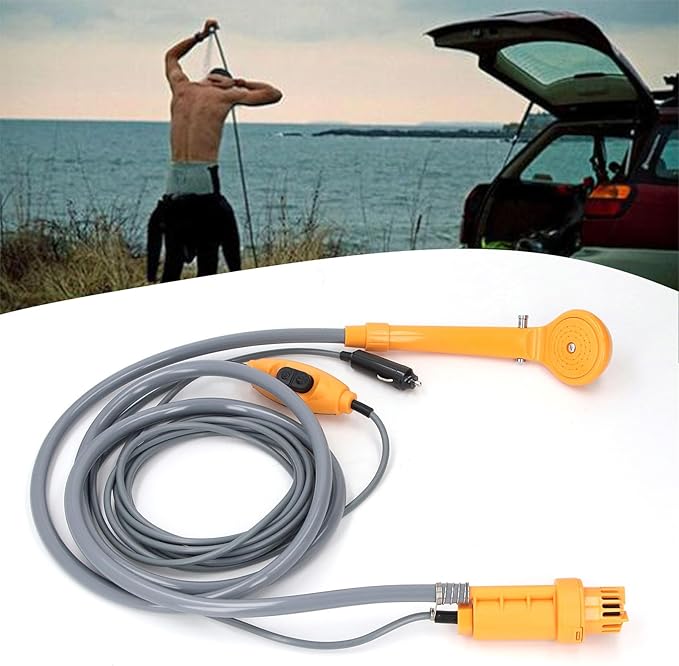 Camping Travel Shower Adjustable Water Flows Portable Car Shower Kit Leakproof Water Pumps for Camping Hiking Outdoor Travel