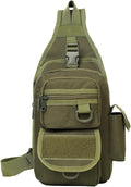 Tactical Chest Pack Military Molle Bag Men's Outdoor Sling Crossbody Bag(Army Green)