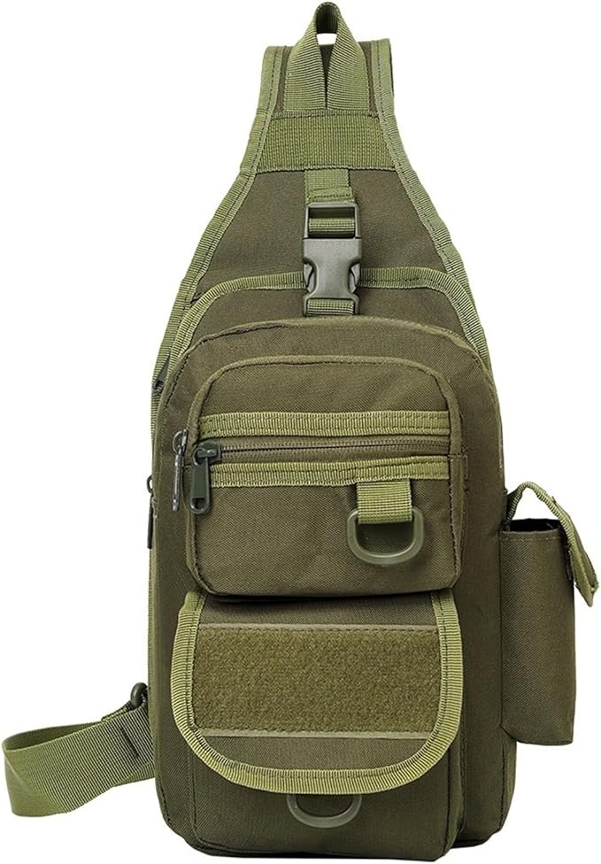Tactical Chest Pack Military Molle Bag Men's Outdoor Sling Crossbody Bag(Army Green)