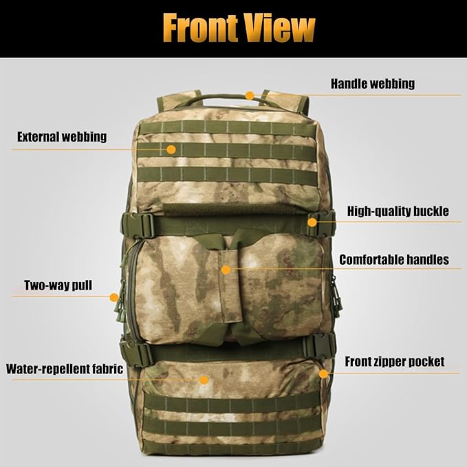 36-55L Tactical Military Backpack Gear Sport Outdoor Assault Pack Rucksack Bag MOLLE Duffel for Hunting Camping(Green)