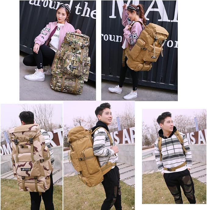 Tactical Military Molle Backpack 65L 900D Oxford Waterproof Internal-Frame Hiking Camping Backpack Sports Bag With Rain Cover