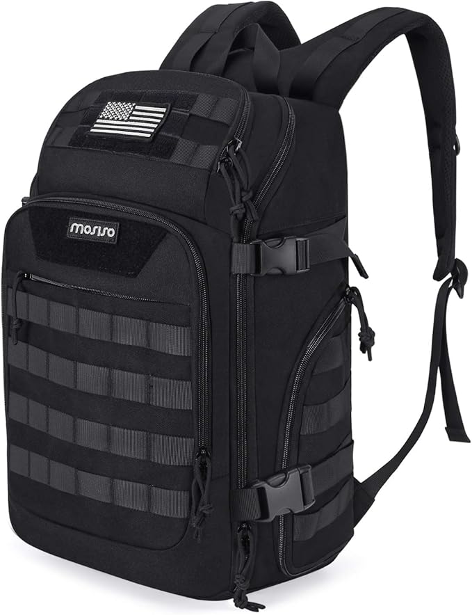 MOSISO 30L Military Tactical Backpack for Men Army Backpack Military Daypack 3 Day Assault Pack Hiking Rucksack Bug Out Bag Black