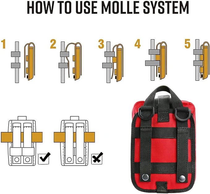 2PCS Tactical EDC Molle Medical Pouch Utility EMT First Aid Kit Survival Bag Waist Pack Hunting Bags（Only Bag）