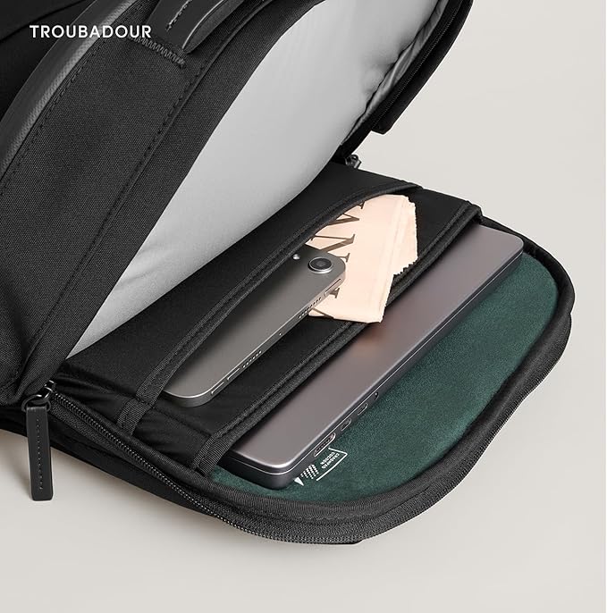Troubadour Apex 4.0-22L Premium Laptop Backpack - Ergonomic &amp Water Resistant - Designed for Work and Travel - Black