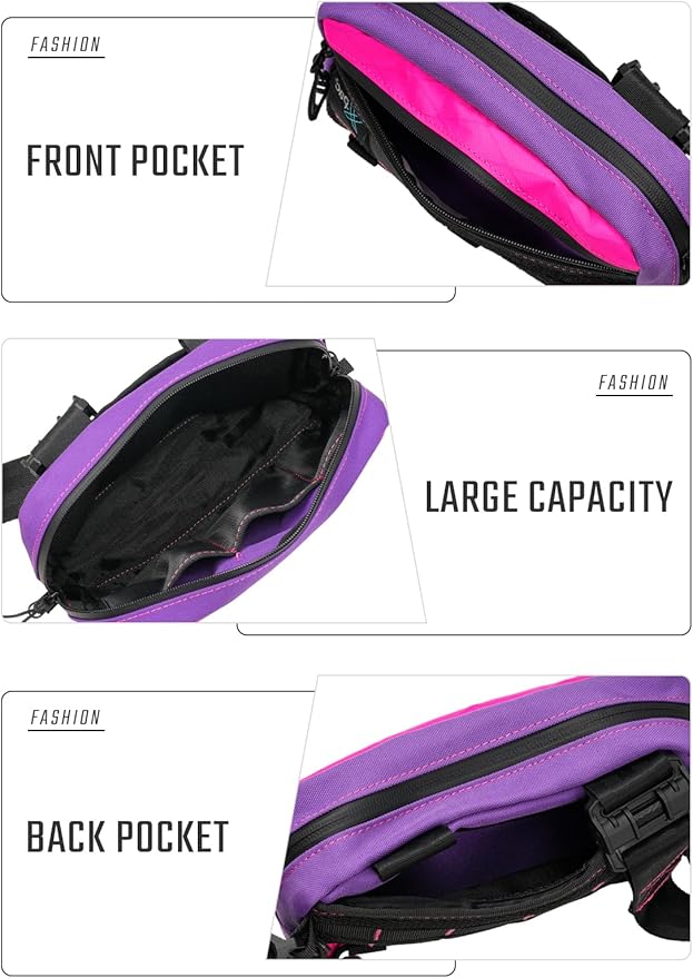 TACTICAL_GEEK Cache L3S Purple Crossbody Shoulder Bag Multipurpose Sling Bag Chest Backpack Casual Shoulder for Daily Carry (Small)