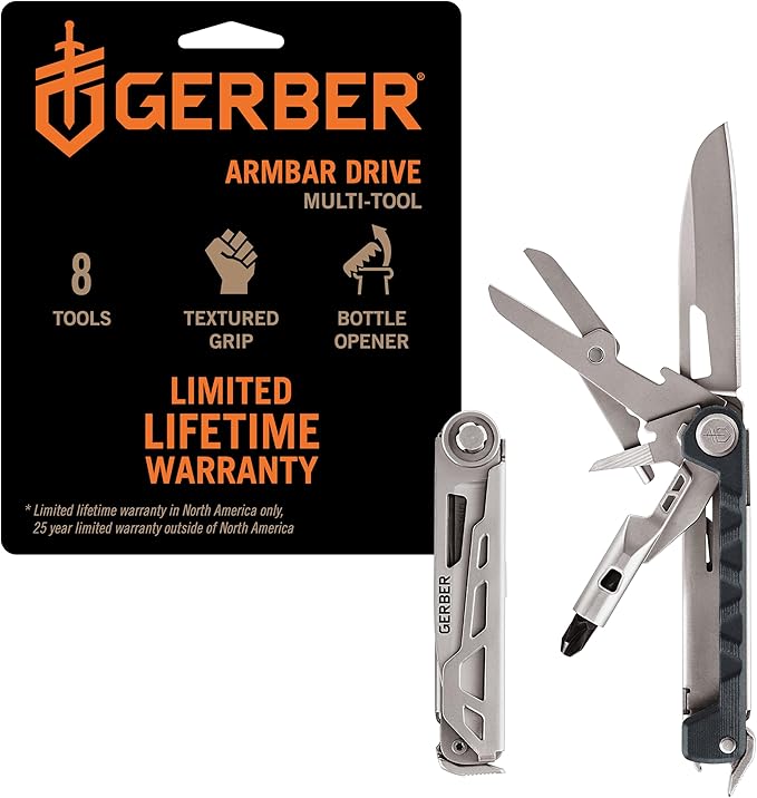 Gerber Gear Armbar Drive 8-in-1 Pocket Knife EDC Multitool with Screwdriver 2.5 Blade Urban Blue