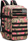 45L Military Tactical Backpack for Men &amp Women Bug Out Bag Assault pack Molle Daypack Hiking Trekking Rucksack(Camouflage Pink)