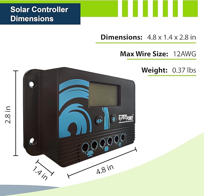 ExpertPower 100W 12V Solar Power Kit | 100W Mono Rigid Solar Panel 10A PWM Solar Charge Controller LiFePO4 AGM Gel Flooded Battery | RV Trailer Camper Marine Off Grid Solar Projects