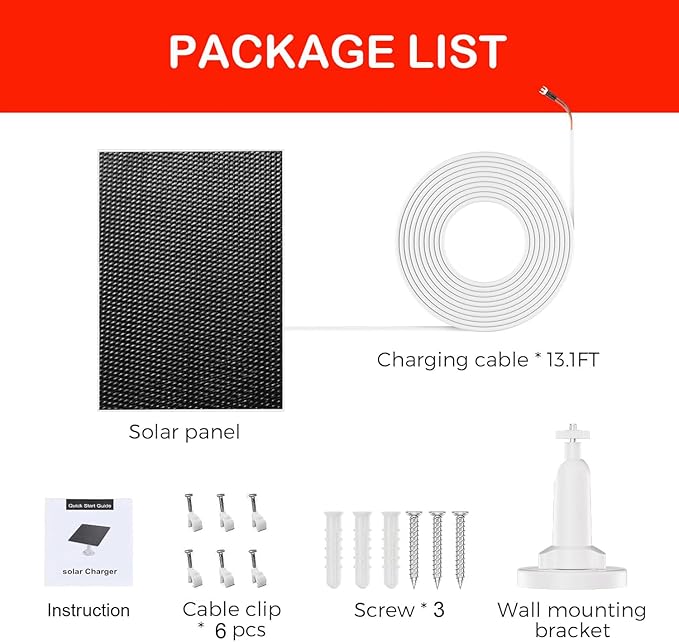Solar Charger for Ring Doorbell with Built-in Energy Storage – Solar Panel Compatible with Ring Battery Doorbell Pro/ Plus and Video Doorbell 4/ 3 Plus/ 3 Weatherproof Continuous Charging