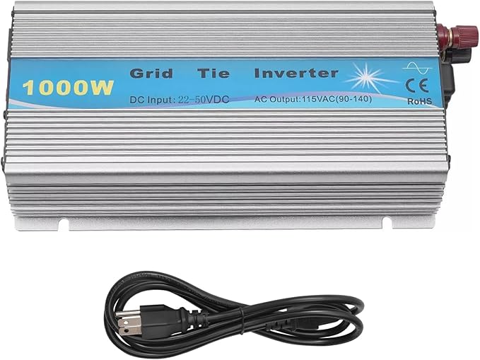 1000W Grid Tie Inverter 20-50V DC to 90V-140V AC Output MPPT Pure Sine Wave Inverter 48-62Hz for 36V Solar Panel and 36V Battery