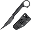 Fixed Blade Knife D2 Steel Blade and G10 Handle Utility EDC Knife for Outdoor Survival Hiking Camping with Kydex Sheath OS1221 (Black)