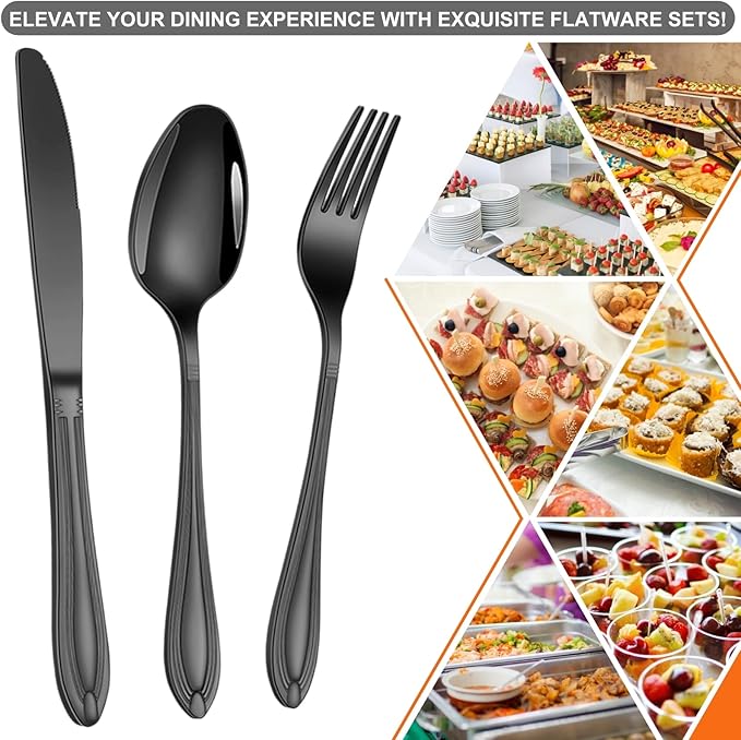 20-Piece Stainless Steel Flatware Set - 18/10 Rustproof Silverware for 4 (5-Piece Setting) | Dishwasher Safe Ergonomic Grip | Wedding &amp Household Cutlery Set in Gift Box