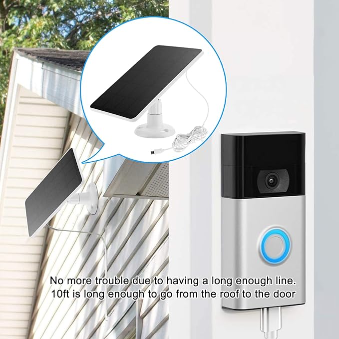 2 Pack 5V 7W Solar Panel Charger for Bird Feeder Wyze Cam Outdoor v1 Cam Outdoor v2、Wyze Battery Cams ProArloSimplisafeEufy Security Camera Micro USB &amp USB Type C Cable 5V 7W &amp More