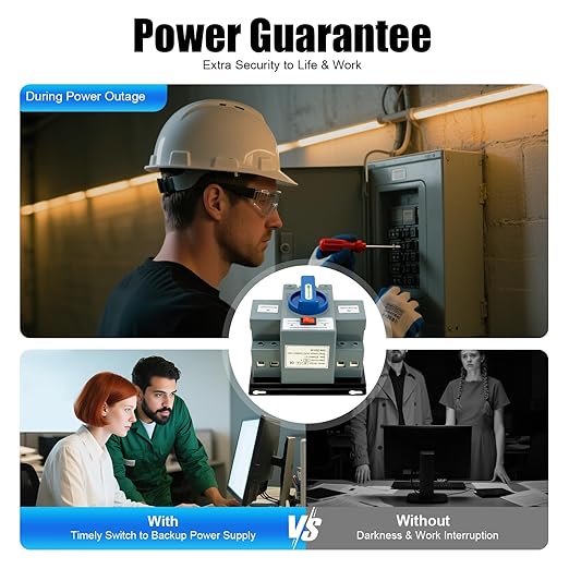 Dual Power Automatic Transfer Switch 2P 63A ATS Dual Power Generator Changeover Switch 110V Mini Electrical Selector Switches